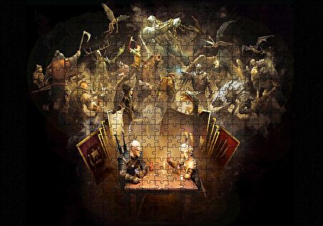 Cakapuzzle Witcher Macera Oyunu Kahramanları Görseli Puzzle Yapboz MDF Ahşap