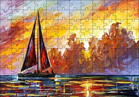 Cakapuzzle Yelkenli Teknede Seyat Puzzle Yapboz MDF Ahşap
