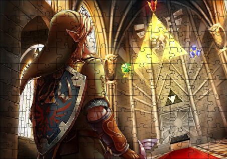 Cakapuzzle Zelda Ocarina Triforce Efsanesi Görseli Puzzle Yapboz MDF Ahşap
