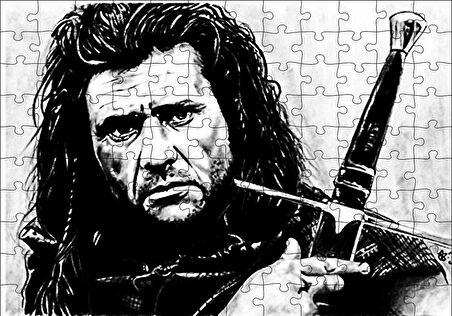 Cakapuzzle  Cesur Yürek Siyah Beyaz Puzzle Yapboz MDF Ahşap