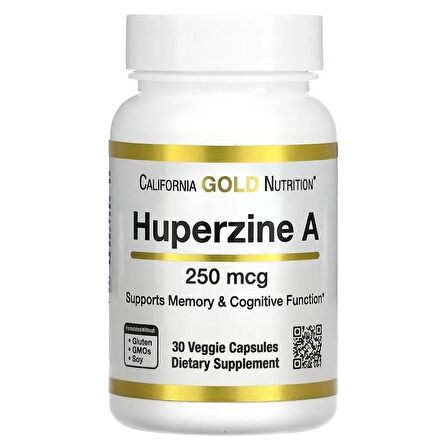 California Gold Nutrition Huperzine A 250 mcg 30 Veggie Capsules (HAFIZA+ODAKLANMA)