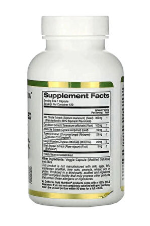 California Gold Nutrition Silymarin Milk Thistle Karaciğer koruyucu Liv52 Complex 120 Veggie Kapsül