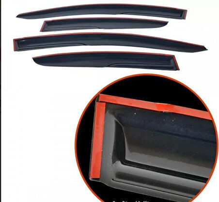 Honda Civic 2012-2016 Araca Özel Mugen Cam Rüzgarlıgı 4'lü Set