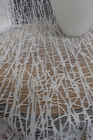 Kruvaze Yanki Model Camkırık Tül Kristal Boncuklu Mekanizmalı 1e3kat Pile Tül Perde