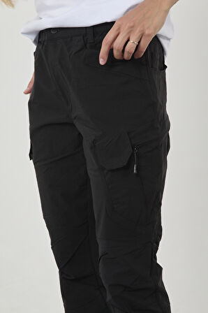 Camp5515 Outdoor Tactical Çok Cepli Likralı Yazlık Kadın Siyah Taktik Pantolon