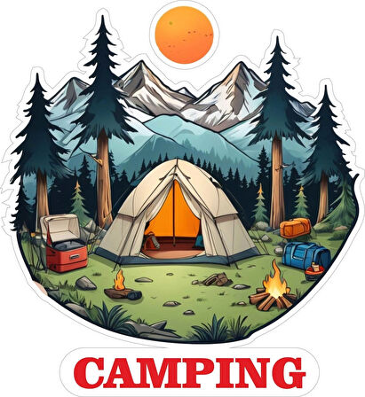 33x33 cm Camping Karavan Sticker Tekne Jeep Araç Sticker
