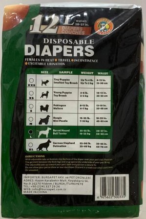 HUSHPET ULTRA EMİCİ KÖPEK KÜLOT- ÇİŞ PEDİ L 12Lİ