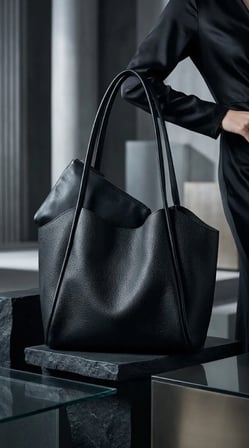 Kadın Siyah Yumuşak Deri Omuz Çantası 30X25 Cm Ekstra Makyaj Çantalı