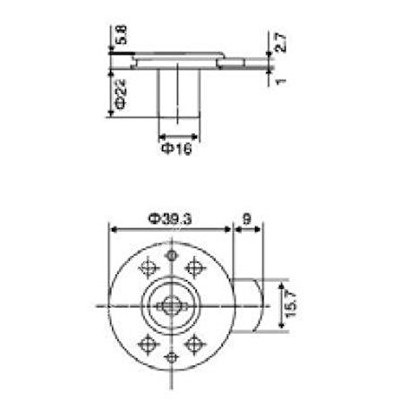 Yuvarlak Çekmece Kapak Kilidi 16mm