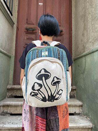 %100 Organik Hemp Sırt Çantası, Organik Çanta, Festival Çantası, Laptop Çantası