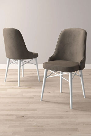 Fonza Beyaz Mermer Desen 80x132 MDF Açılabilir Mutfak Masası Takımı 6  Sandalye