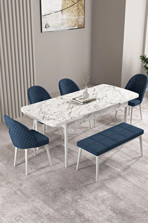 Jusie Meşe Desen 80x132 Açılabilir Mutfak Masası Takımı 4  Sandalye
