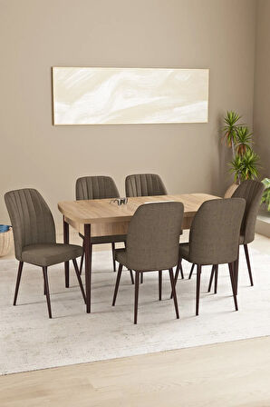 Jusie Siyah Mermer Desen 80x132 Açılabilir Yemek Odası Takımı 4  Sandalye