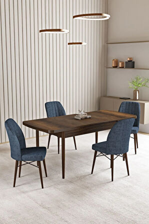 Vien Beyaz 80 X 132 Açılabilir MDF Mutfak Masası 4  Sandalye