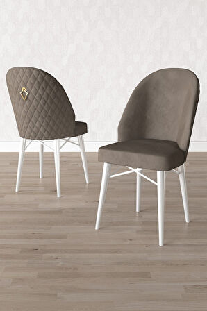 Calvin Beyaz Mermer 80x132 Açılabilir Mdf Masa Yemek Odası Takımı, Mutfak Takımı 4 Adet Sandalye