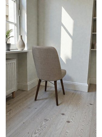 Baresmu Hasa 6 Adet Sandalye – Ahşap Ayaklı, Ergonomik, Rahat Oturumlu Modern Mutfak ve Yemek Sandalyesi