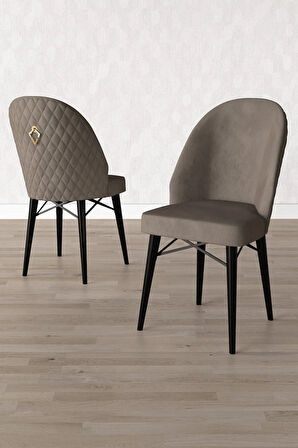 Arya Siyah Mermer Desen 80x132 MDF Açılabilir Mutfak Masası Takımı 6  Sandalye