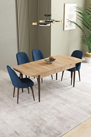 Elis Barok Desen 80x132 Açılabilir Yemek Odası Takımı 6  Sandalye
