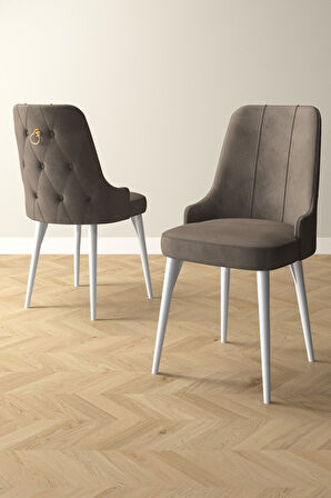 Mabel Beyaz 80x132 Açılabilir Mdf Masa Yemek Odası Takımı, Mutfak Takımı 6 Adet Sandalye