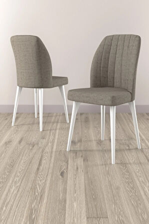 Elis Beyaz Mermer Desen 80x132 Açılabilir Masa Takımı 4 Sandalye, 1 Bench