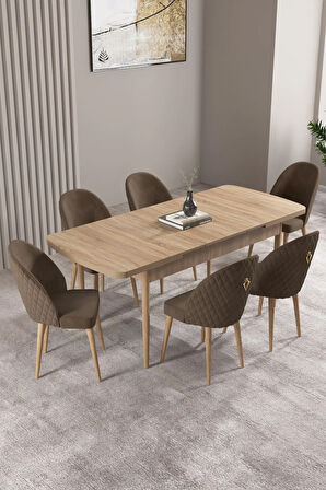 Elis Siyah Mermer Desen 80x132 Açılabilir Yemek Odası Takımı 4 Sandalye, 1 Bench