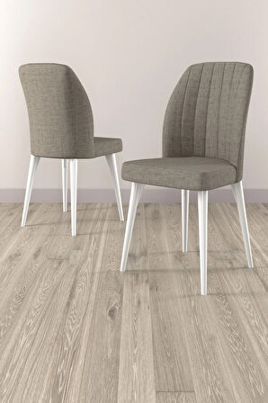 Elis Beyaz Mermer Desen 80x132 Açılabilir Yemek Odası Takımı 4  Sandalye