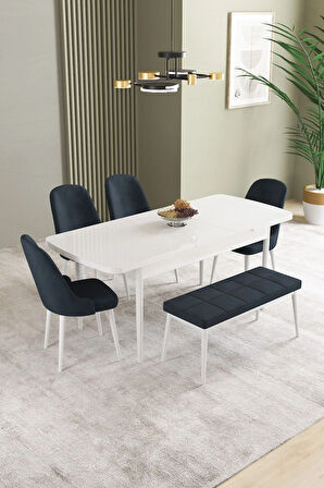 Elis Meşe Desen 80x132 Açılabilir Yemek Odası Takımı 4  Sandalye