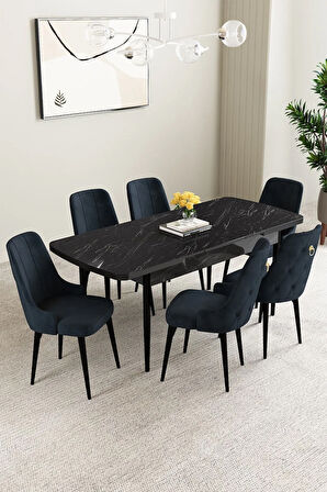 Ikon Barok Desen 80x132 MDF Açılabilir Mutfak Masası Takımı 4  Sandalye