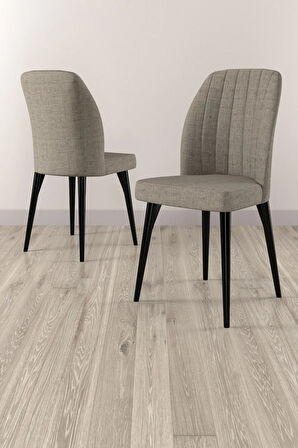 Milas Beyaz Mermer Desen 80x132 MDF Açılabilir Mutfak Masası Takımı 4  Sandalye