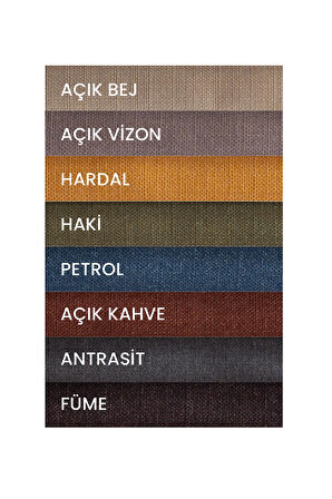 Keten Dokulu Açık Vizon Masa Örtüsü Zengin Renk Seçenekli