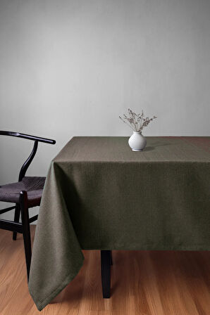 Keten Dokulu Haki Masa Örtüsü Zengin Renk Seçenekli