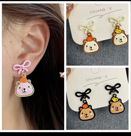  Sevimi Karikatür Capybara Kawaii  Hayvan  Küpe Aksesuar Moda