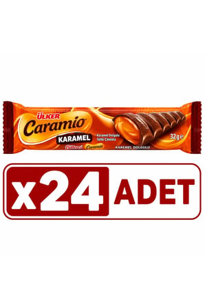 Ülker Caramio Karamel Dolgulu Çikolata (32 g) x24 Adet