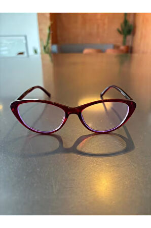 Carat Cat Eye Bordo 46 Ekartman küçük cat eye gözlük Camı Değişir