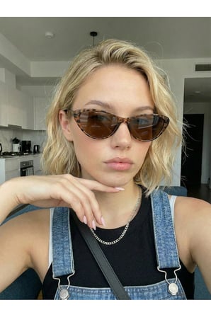 Carat Cat Eye Leopar Desenli 46 Ekartman Popüler Model | Küçük Boy Cat Eye Güneş Gözlüğü |