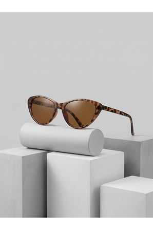 Carat Cat Eye Leopar Desenli 46 Ekartman Popüler Model | Küçük Boy Cat Eye Güneş Gözlüğü |