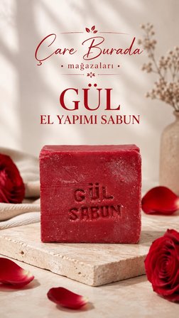 Çare Burada Gül Sabunu El Yapımı Doğal Cilt ve Saç Bakım Sabunu
