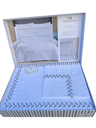 Capital Home NAKIŞLI ÇİFT KİŞİLİK 6'lı NEVRESİM TAKIMI 100% PAMUKLU