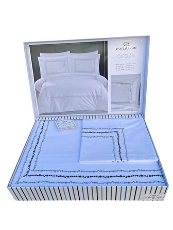 Capital Home NAKIŞLI ÇİFT KİŞİLİK CAROLA 6'lı NEVRESİM TAKIMI 100% PAMUKLU