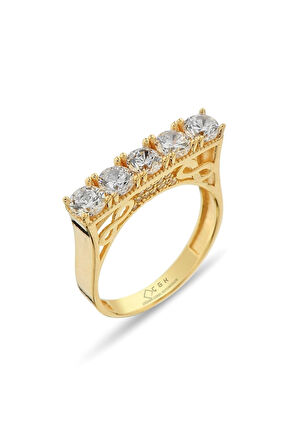 5 Taş Altın Yüzük