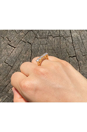 5 Taş Altın Yüzük