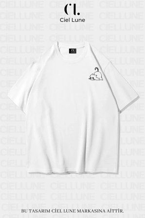unisex kadın erkek minimalist cat baskılı özel tasarım oversize t-shirt