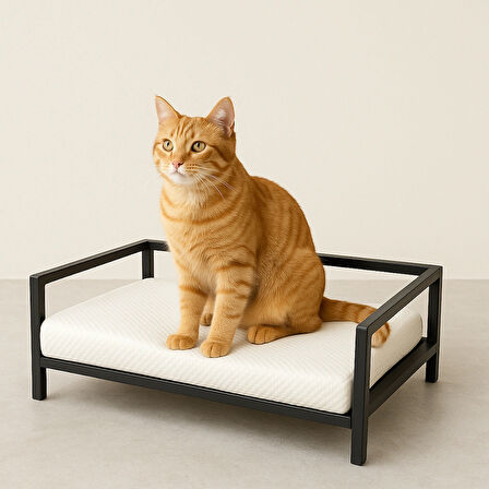 Metal Profil İskeletli Fermuarlı Kumaş Kedi Yatağı