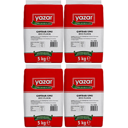 5 Kg x 4 Paket Yazar Taş Değirmende Öğütülmüş Çavdar Unu 