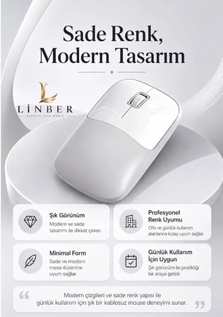 Şarjlı Kablosuz Gri Mouse Bluetooth + 2.4G Çift Modlu Type-C Şarjlı Sessiz Tuşlu Ergonomik Optik 1200/1600 DPI Taşınabilir Mouse