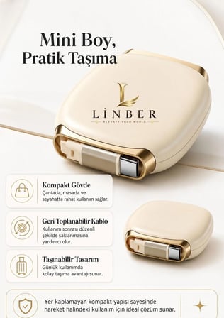 240W Type-C to Type-C Krem Teleskopik Şarj ve Veri Kablosu, Geri Sarılabilir Mini Tasarım, Kademeli Uzunluk Ayarı,Taşınabilir Hızlı Şarj Kablosu