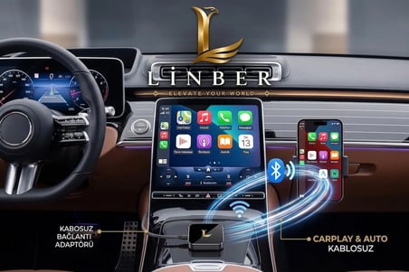 Kablosuz CarPlay Android Auto Dönüştürücü – USB & Type-C Bağlantılı Araç İçi Akıllı Adaptör
