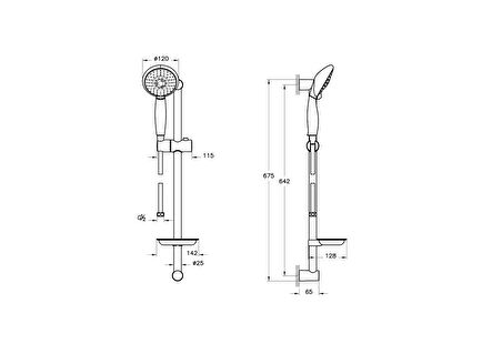 Artema Cozy A45682 5F Sürgülü El Duşu Takımı, Krom