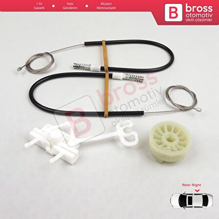 Fiat Abarth Punto Grande Evo MK3 199 2005-2024 51723327 İçin Elektrikli Arka Sağ Kapı Cam Kriko Seti