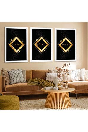 GÜMÜŞ AYNALI PLEKSİ ÇERÇEVELİ DESENLİ ALTIN VE YEŞİL ŞEKİLLER TABLOSU